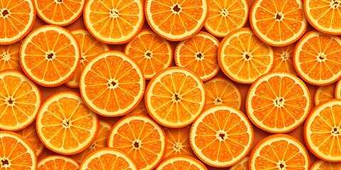Seamless repetitive background pattern of orange fruit slice, design, vibrant, slice texture