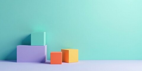 Pastel Cubes Minimalist Product Display Scene with Blank Background for Mockups and Branding