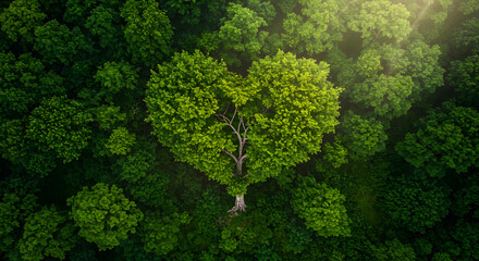 Naklejka premium Nature's Valentine: The Tree in the Shape of a Heart