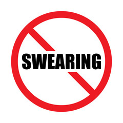 Vector No Swearing Sign on White Background