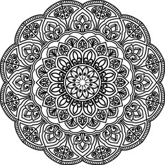 Mandala pattern black and white good mood
