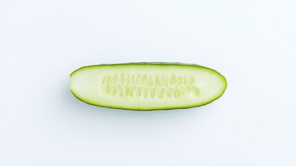 A Sliced Cucumber on a White Background