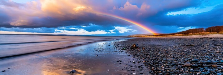 rainbow over beach 