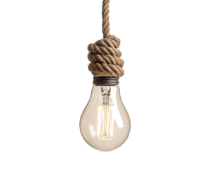 Lightbulb Hanging on Rope