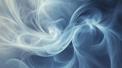 Fototapeta premium Abstract Swirling Blue and White Patterns: An Ethereal and Calming Digital Art Background