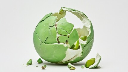 Shattered Green Orb: A Study in Fracture and Decay