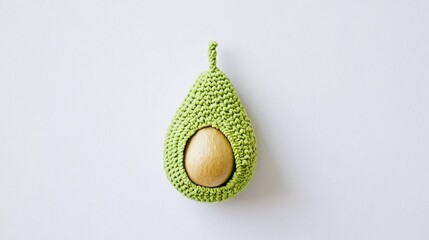 Knitted Avocado Cradle with Wooden Egg