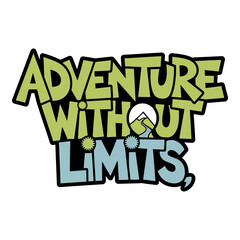Adventure Without Limits Typography T-Shirt Design with Compass and Mountain Elements