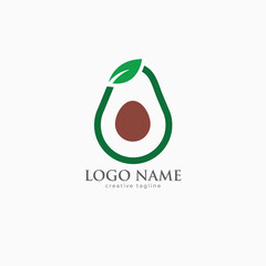 Avocado logo, avocado oil, avocado icon, eco, leaf, vegan, fresh natural avocado logo fully editable vector template
