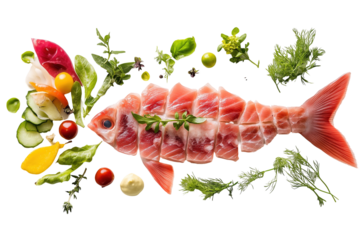 Sashimi fish with vegetables