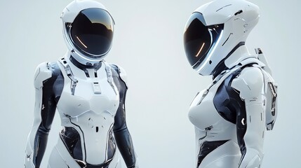 Futuristic Female Astronaut in Advanced Spacesuit: A Digital Art Rendering
