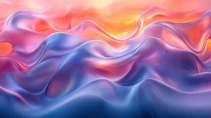Obraz premium Abstract Smooth Flowing Wavy Glass Background with Glossy Curves and Pastel Gradients