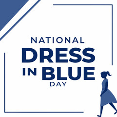 national dress in blue day silhouette vector illustration