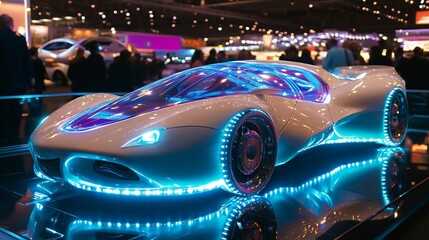 Futuristic Concept Car at Auto Show