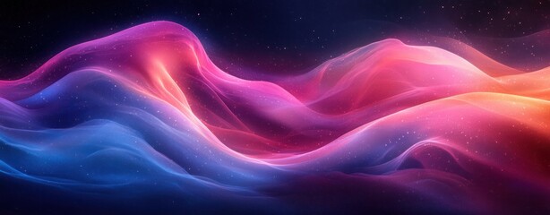 Abstract Wave Patterns in Vibrant Pink Purple and Blue