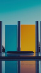 Obraz premium Abstract Modern Architecture Colorful Panels Minimalist Design