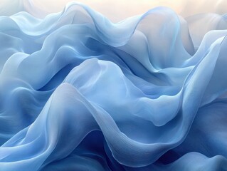 Calm Blue Waves Abstract Artwork with Soft Light and Minimalist Design