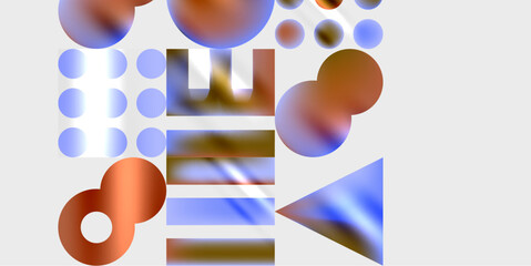 Triangles, circles, squares, rectangles design. Vector Illustration For Wallpaper, Banner, Background, Card, Book Illustration, landing page