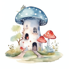 watercolors A whimsical fairy tale illustration for kid illustration