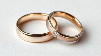 Renewable Energy Sustainability Climate Change concept. Two Gold Wedding Rings Symbolizing Eternal Love and Commitment