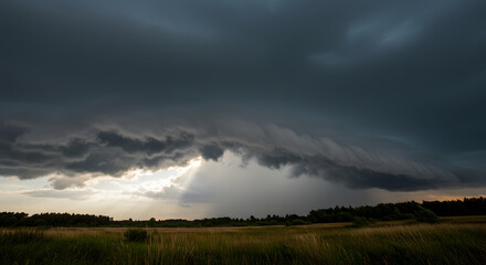 Obraz premium Amidst Threatening Overcast: The Approach of a Storm. 