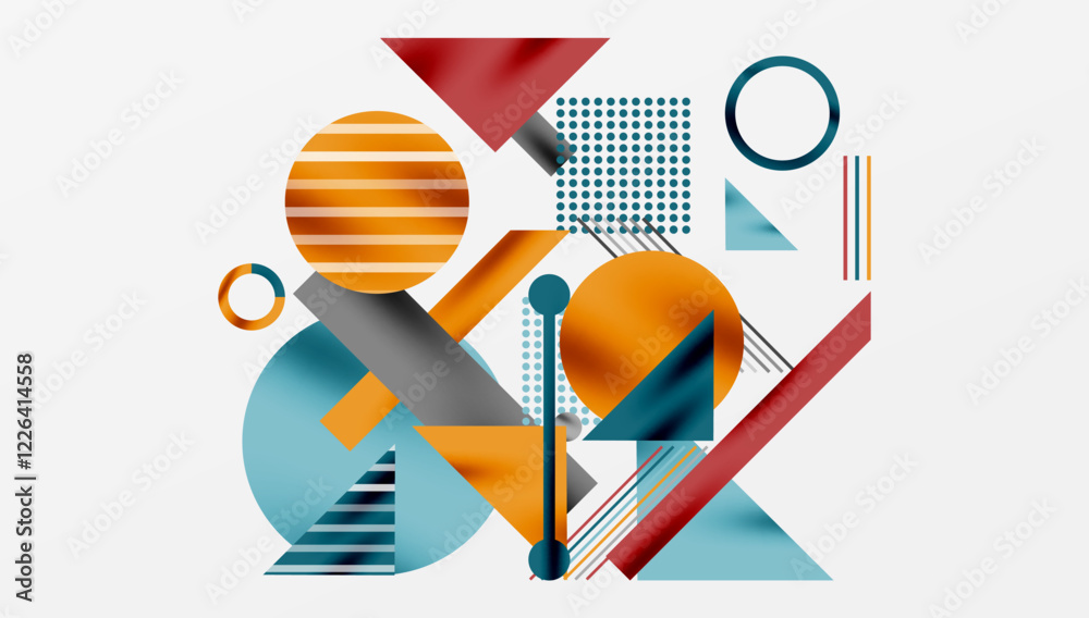 Poster geometric background showcasing sharp lines, contrasting colors, and minimalistic shapes