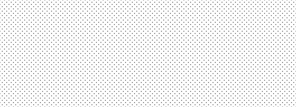 Seamless dotted repeated texture. Black and white polka dot pattern. Repeated endless dots backdrop. All over halftone wallpaper. Regular grid background. Vector textile or fabric swatch template