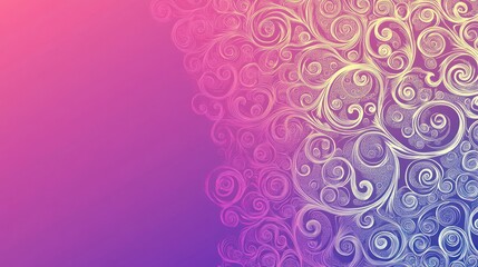 Elegant Swirling Pattern Overlay on a Gradient Pink and Purple Background