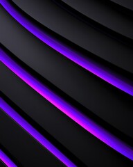 Obraz premium Abstract design featuring sleek black curves with vibrant purple lighting.