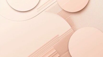 Abstract geometric background with overlapping circles and lines in a soft peach color palette