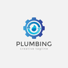 Obraz premium Modern Plumbing logo, Plumbing, plumber creative logo template