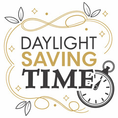 Fototapeta premium DAYLIGHT SAVING TIME silhouette vector illustration