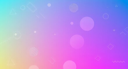 Pastel Dreamscape: A vibrant, abstract background featuring a gradient of pastel hues, adorned with delicate, geometric shapes and translucent circles.