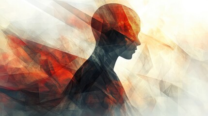 Abstract Profile Portrait in Warm Hues