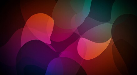 Obraz premium Chromatic Dance: An abstract composition of overlapping, softly blurred organic shapes in a spectrum of vibrant hues, creating a dynamic and visually captivating display.