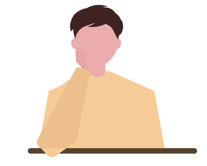 肘着く男性。ベクターイラスト