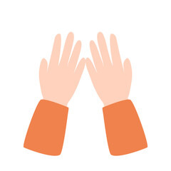 Obraz premium Open Hand Illustration. Praying Hand Gesture