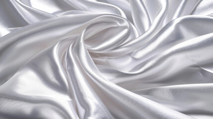 Obraz premium Satin fabric in smooth, swirling pattern, showcasing its glossy texture and soft sheen. Ideal for elegant designs and luxurious garments
