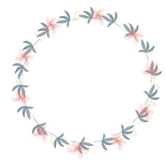 Hand Drawn Rose Gold Colored Flower Wreath. Floral Vector Design Element for Birthday, New Year, Christmas Card, Wedding Invitation, Marketing, Advertising and Presentation.