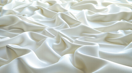 Fototapeta premium Soft white fabric draped elegantly, showcasing smooth texture and gentle folds. Ideal for backgrounds or textile design