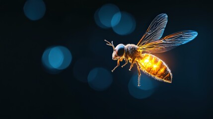 Fototapeta premium A symbolic glowing Firefly indicating in World Wildlife Day concept