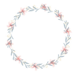 Obraz premium Hand Drawn Gold Colored Flower Wreath. Floral Vector Design Element for Birthday, New Year, Christmas Card, Wedding Invitation.