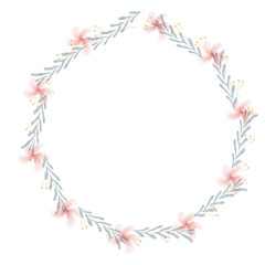 Hand Drawn Rose Gold Colored Flower Wreath. Floral Vector Design Element for Birthday, New Year, Christmas Card, Wedding Invitation, Marketing, Advertising and Presentation.