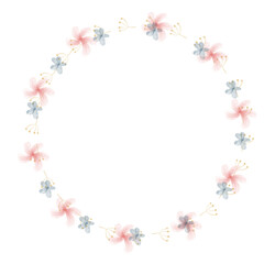 Hand Drawn Rose Gold Colored Flower Wreath. Floral Vector Design Element for Birthday, New Year, Christmas Card, Wedding Invitation, Marketing, Advertising and Presentation.