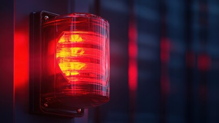 Dynamic 3D Emergency Red Siren Light Symbolizing Urgency, Rescue, and Safety with Glowing Effects