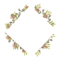 Hand Drawn Gold Colored Flower Wreath. Floral Vector Design Element for Birthday, New Year, Christmas Card, Wedding Invitation.