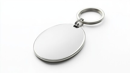 Blank Oval Key Ring for Custom Branding on White Background