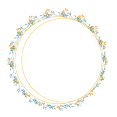 Hand Drawn Rose Gold Colored Flower Wreath. Floral Vector Design Element for Birthday, New Year, Christmas Card, Wedding Invitation, Marketing, Advertising and Presentation.