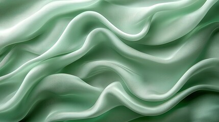 Fototapeta premium Elegant Draped Pale Green Silk Fabric Texture