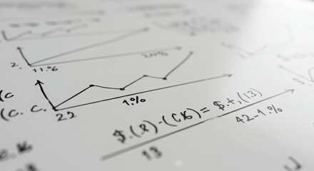 Clean Whiteboard with Financial Calculations - Business Strategy and Planning
